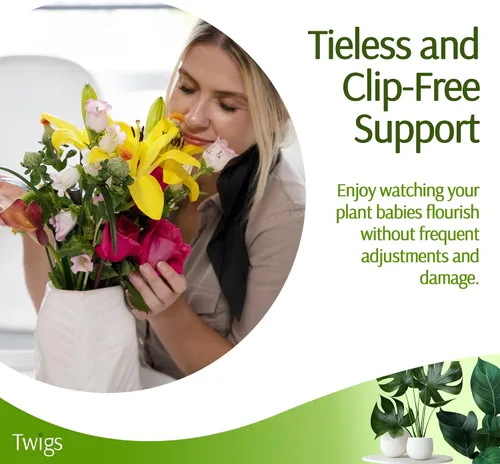 Vista 3 de Estacas de soporte para plantas para uso en interiores y exteriores, alternativa duradera de enrejado para plantas trepadoras y en maceta