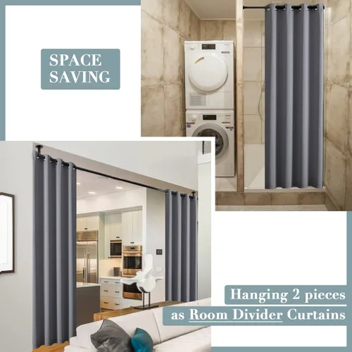 Vista 6 de Cortina de puerta para privacidad de puerta, cortina para puertas de armario para abrir armario de dormitorio, cortinas térmicas opacas para calor