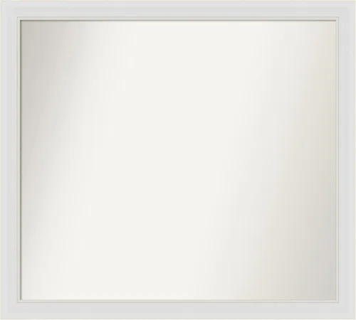 Vista 90 de Amanti Art Espejo de baño blanco para sobre el fregadero, 24 x 26 pulgadas, espejo rectangular blanco y blanco, marco de madera contemporáneo