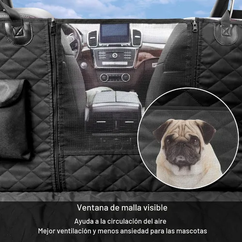 Vista 4 de Femuar Funda de asiento de coche para perro con bolsillos de almacenamiento, ventana visual de malla, impermeable, antideslizante, de servicio