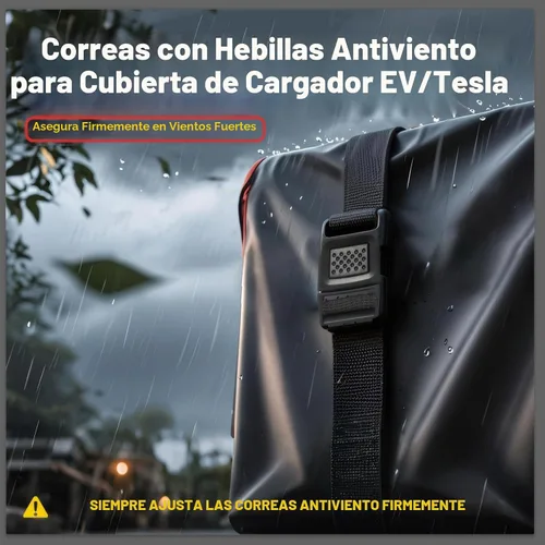 Vista 3 de WOLFCAR - Cubierta de cargador para Tesla para conector de pared y cargador de nivel 2, Oxford 420D impermeable y resistente al viento con correas
