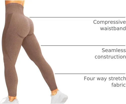 Vista 126 de HIGORUN - Leggings sin costuras para mujer, moldeadores, con diseño gráfico de sonrisas, de cintura alta, para el gimnasio, yoga o hacer ejercicio