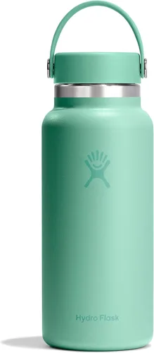 Vista 60 de Hydro Flask Botella de agua – Acero inoxidable aislado – Tapa flexible de boca ancha, antiderrames, a prueba de fugas y recargable en agave de 20