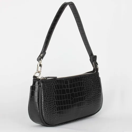 Vista 3 de Bolso de hombro con efecto de cocodrilo, estilo retro, de piel sintética, embrague clásico para mujer