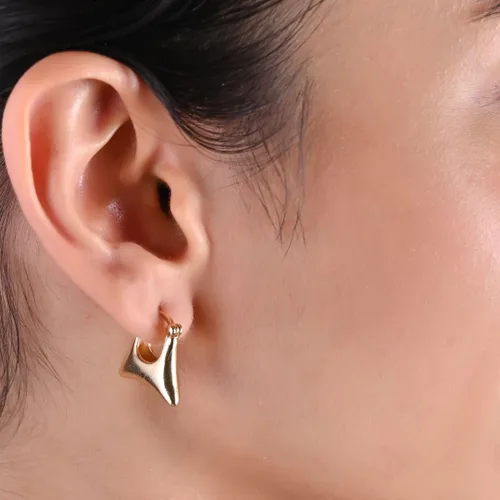 Vista 45 de Gempires - Aretes ligeros y gruesos, delicados y minimalistas, hipoalergénicos, chapados en oro, sin deslustre, diseño clásico, para uso diario