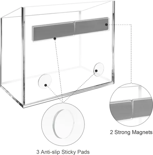 Vista 3 de Soporte magnético de cristal para bolígrafo, soporte magnético de borrado en seco para nevera, pizarra blanca, organizador de casillero