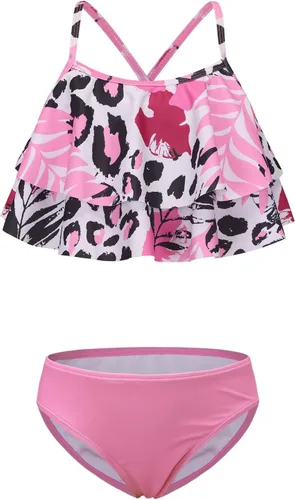 Vista 13 de Traje de baño de dos piezas para niñas, traje de baño hawaiano para niñas de 3 a 16 años Negro Rosa Rojo Floral