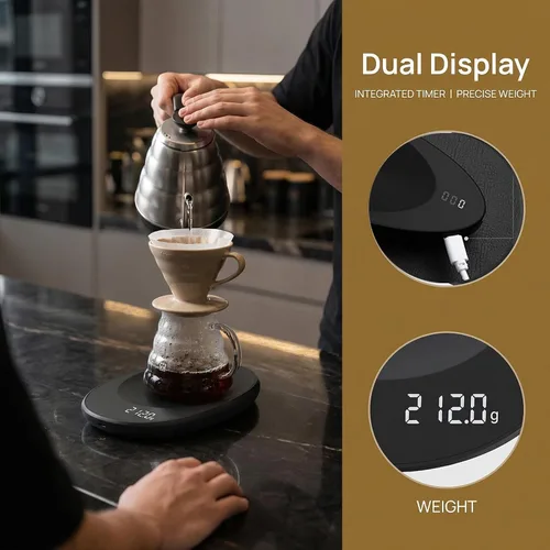 Vista 8 de Báscula de té digital 0.004 oz - Scal de café portátil recargable 500g/0.1g Precision USB-C Rechargeable Pocket-Sized Digital LCD Display