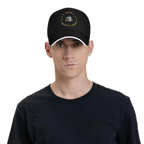 Vista 2 de US 162nd Infantry Regiment Retired Adjustable Baseball Cap for Outdoor Sun Protection - Men & Women Black