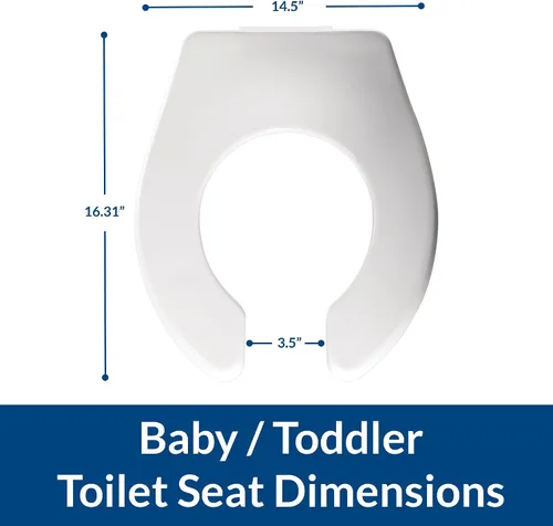 Vista 4 de Bemis BB955CT 000 45127 - Asiento de inodoro redondo con bisagra de control (plástico, parte delantera abierta, menos cubierta), color blanco
