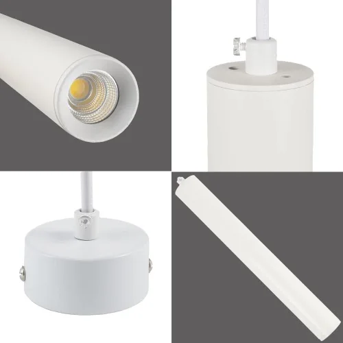 Vista 3 de Cylindrical Suspension Lamp φ4*30.5CM,5W Modern COB LED Tube Pendant Lighting Pendant Lights Highlight Downlight Hanging Lamp for Kitchen (Black)