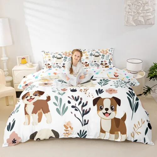 Vista 15 de Feelyou Funda de edredón de elefante de dibujos animados para niños, tamaño individual, juego de ropa de cama de cocodrilo para niños y niñas, funda