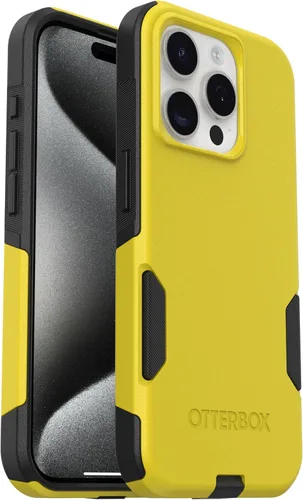 Vista 6 de OtterBox Funda para iPhone 15 Pro (Only) Commuter Series, negra, delgada y resistente, apta para bolsillo, con protección de puerto