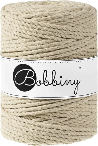 Vista 5 de Bobbiny Cordón de macramé XXL de 0.197 in y 3 capas (aguamarina), 108 yds/330 pies (100% algodón reciclado)
