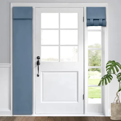 Vista 121 de HOMEIDEAS Cortinas Opacas para Aula para Puerta Principal, Cubierta de Ventana de Puerta de Aula, Persianas de Privacidad con Aislamiento Térmico