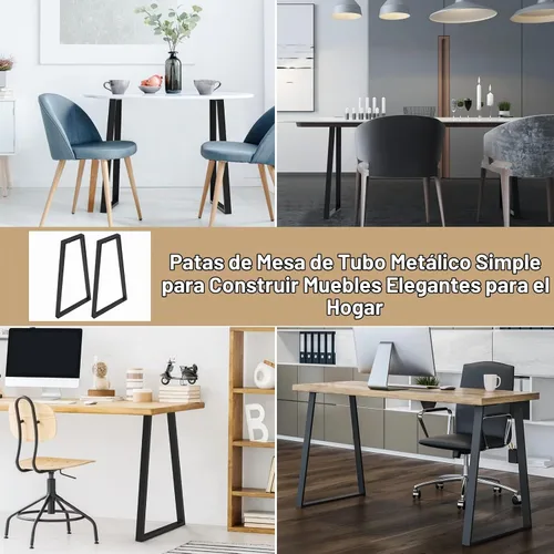 Vista 5 de Patas de mesa de metal de 28 pulgadas, patas de escritorio trapezoidales