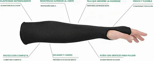 Vista 4 de 2 pares de mangas protectoras para brazos, protectores de brazo resistentes al calor, antiabrasión, brazalete de seguridad Negro+negro (estilo 2)