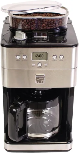 Vista 9 de Kenmore Elite - Cafetera para moler y preparar 12 tazas con molinillo de rebabas integrado