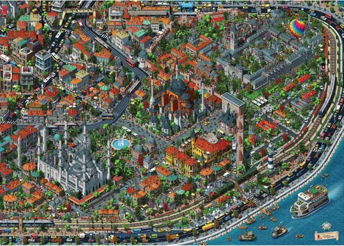 Vista 4 de Anatolian Puzzle - Estambul 1895, rompecabezas de 3000 piezas, 4921