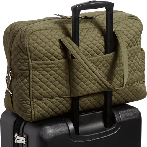 Vista 5 de Vera Bradley - Bolsa de viaje de fin de semana Weekender de algodón para mujer, Climbing Ivy Green - Algodón reciclado