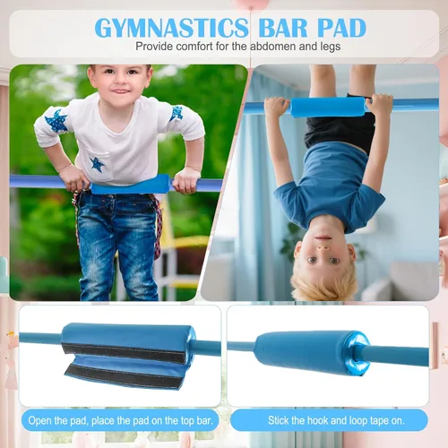 Vista 2 de YEEGO DIRECT Barra de gimnasia con anillos, barra de gimnasia plegable para niños de 3 a 12 años, expandible para entrenamiento en casa, regalos