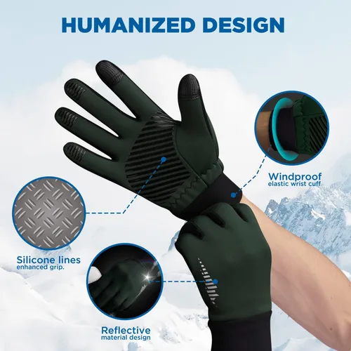 Vista 4 de SIMARI - Guantes de invierno para hombres y mujeres, para pantalla táctil, guantes de invierno, guantes de trabajo para correr, conducir, montar