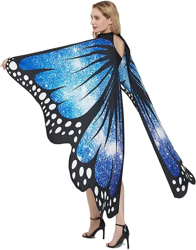 Vista 3 de Chal de alas de mariposa para mujer, capa de hada para niñas, accesorio de disfraz de Halloween