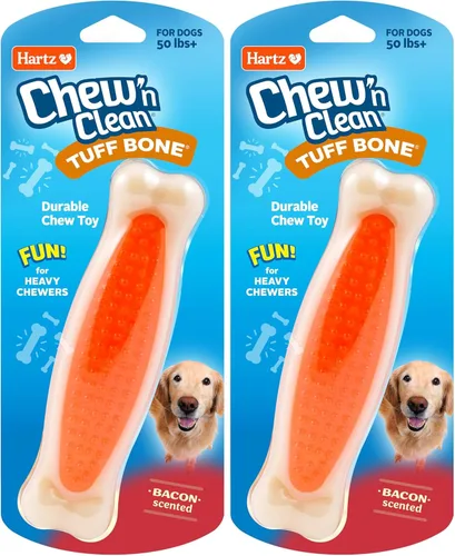 Vista 16 de Hartz Chew 'n Clean Tuff Bone - Juguete masticable resistente para perros, grande, paquete de 3 Varía