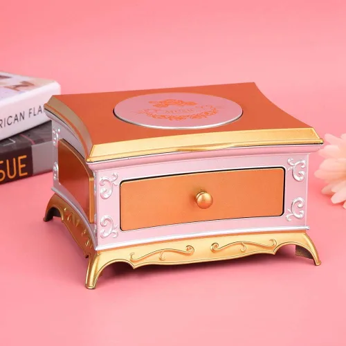 Vista 2 de Caja de joyería musical para niñas, caja de música ornamental, caja de joyería de música duradera, caja de joyería de música, decoración para regalo