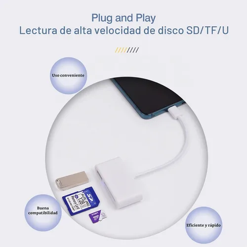 Vista 6 de [Paquete de 2] Lector de tarjetas SD para Android, adaptador de tarjeta micro SD a USB, lector de tarjetas SD USB C para lector de tarjetas