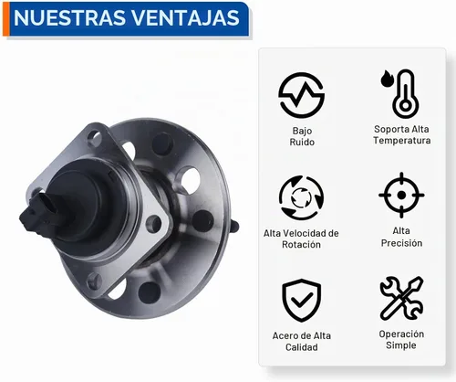 Vista 6 de PAROD Par 512003 Conjunto de cubo de cojinete de rueda trasera