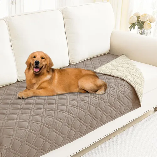 Vista 50 de Smiry Funda Impermeable para Cama de Perro Manta para Mascotas, Manta Suave y Lavable para Perros para Muebles Cama Sofá Sofá Reversible, a Cuadros