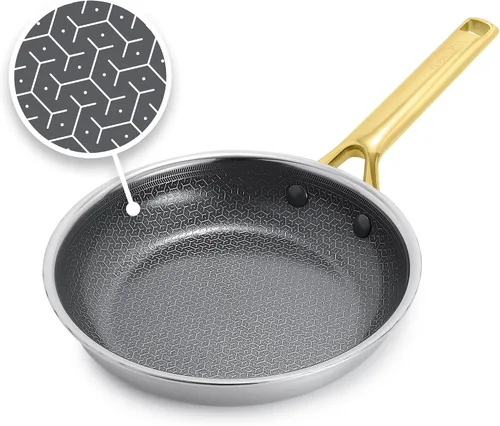Vista 10 de GreenPan Hybrid 5QT Stainless Steel Saute Pan with Lid, Ceramic Nonstick Plateado