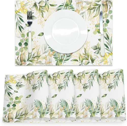 Vista 16 de AOFOTO Juego de 4 manteles individuales con estampado de flores silvestres coloridas, manteles individuales artísticos rectangulares modernos