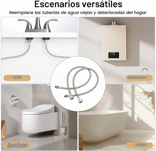 Vista 4 de Líneas de suministro de 24 pulgadas 3/8 "Comp x M10 Línea de conector macho
