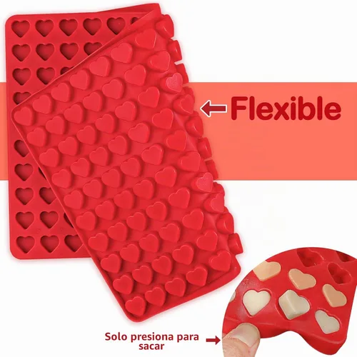 Vista 5 de Webake Mini molde de corazón, 150 cavidades, molde de silicona para gomitas, dulces, chocolate, bandeja para hornear para golosinas caseras, Día