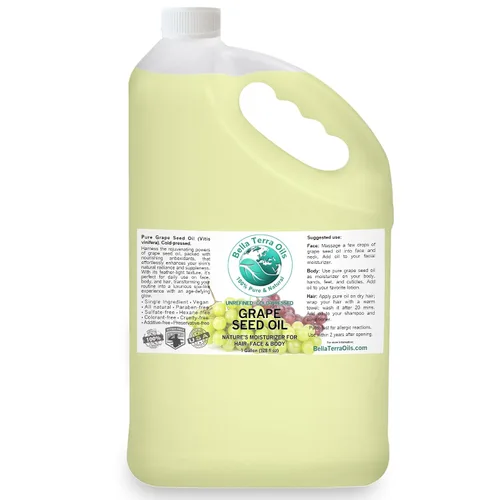 Vista 11 de Bella Terra Oils - Aceite de semilla de uva natural de 8 onzas - Sumérgete en el poder nutricional de la uva natural, lleno de antioxidantes