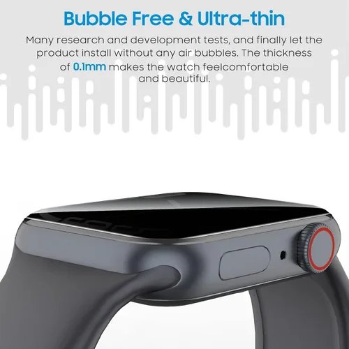 Vista 7 de UniqueMe Paquete de 6 protectores de pantalla de privacidad de TPU compatibles con Apple Watch de 1.575 pulgadas, película flexible mejorada