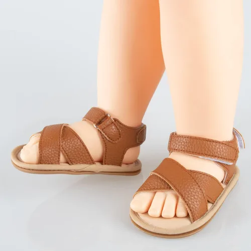 Vista 2 de HONGTEYA Sandalias para bebés y niñas de 0 a 24 meses, zapatos de verano para bebés, suela de goma antideslizante, zapatos de caminar para bebés