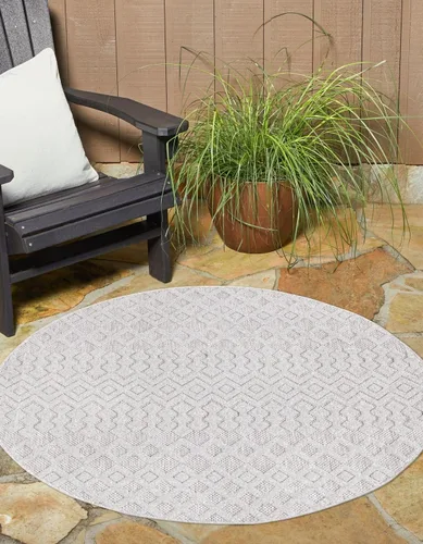 Vista 19 de Unique Loom Alfombra de área de la colección texturizada Trellis para exteriores, color osage, 2 x 3 pies, rectangular, color aguamarina