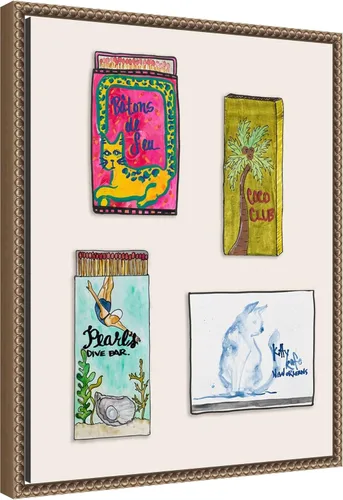 Vista 3 de Amanti Art Nola James - Lienzo enmarcado para pared, 20 x 16 pulgadas, diseño de perlas, arte de animales, decoración tradicional, póster pequeño