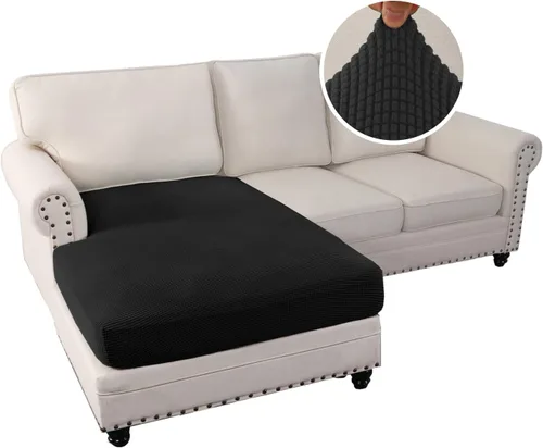 Vista 2 de H.Versailtex - Funda de sofá seccional de 1 pieza, funda deslizante para chaise con forma de L, funda de cojín separada para sofá seccional tanto