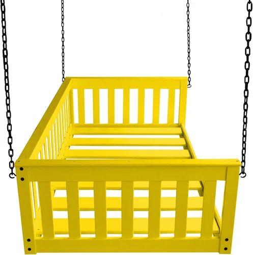 Vista 10 de Amish-Made - Cama de columpio de madera negra con cadenas Negro (Black Paint)