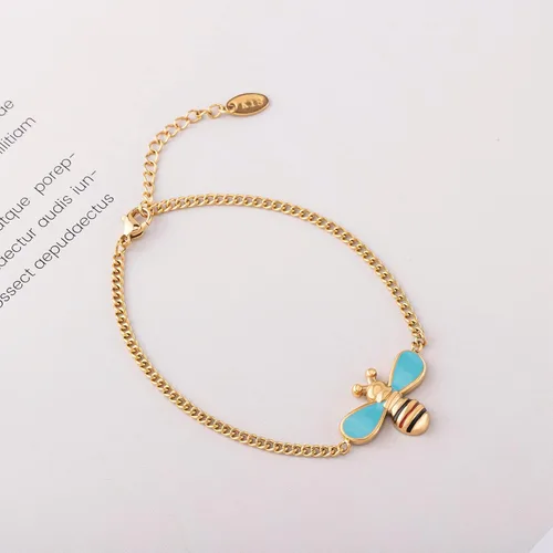 Vista 4 de CHEERSHINE Bee Jewelry Set, 18K Gold Necklace Bracelet Earrings Set Bee Pendant, Adjustable Necklace Bracelet Charm Jewelry Set Valentine's Day Gift