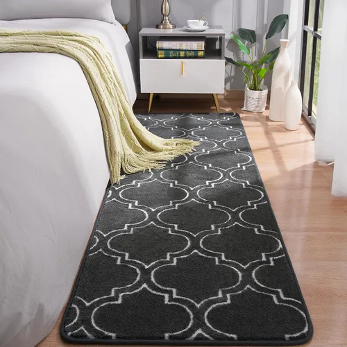 Vista 39 de Chicrug - Alfombra geométrica moderna de 2 x 6 pies para dormitorio o pasillo Negro Geometric