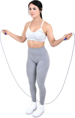 Vista 6 de ProsourceFit Speed Jump Rope 10’ Adjustable Length, Super Fast Turning for Cardio, Boxing Azul