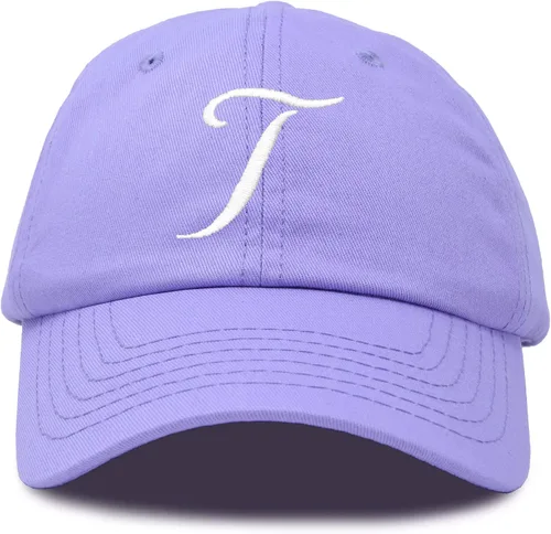 Vista 9 de DALIX Gorra de béisbol con letra T para mujer, con monograma y bordado cursivo Beige