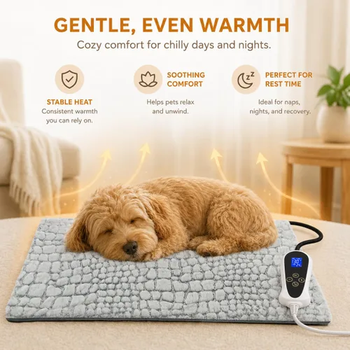 Vista 3 de Cama calentada para animales pequeños Almohadilla térmica para mascotas
