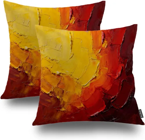 Vista 33 de Shrahala Juego de 2 fundas de almohada de mandala de color beige para exteriores, cuadradas, mandala, para interiores, de lino resistente al agua