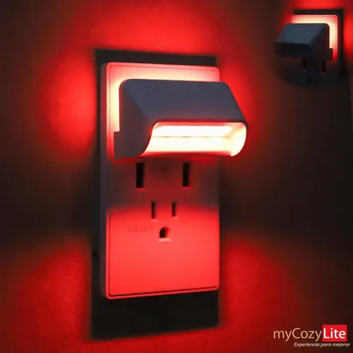 Vista 5 de Luz nocturna LED roja, sensor de atardecer a amanecer, modo de iluminación doble, luz guía y luz de sueño, interruptor de encendido y apagado, luz